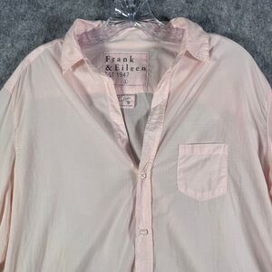 Frank & Eileen Eileen Relaxed Fit Button-Up Shirt Large Pink Italian Small Rip